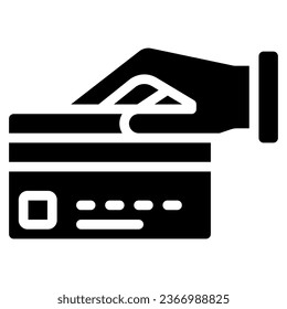 Credit card icon vector. Simple icon in solid style, suitable for graphic design, website and mobile app