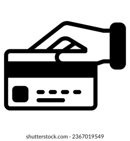 Credit card icon vector. Simple icon in solid line style, suitable for graphic design, website and mobile app