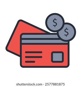 credit card icon. vector.Editable stroke.linear style sign for use web design,logo.Symbol illustration.
