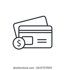 credit card icon. vector.Editable stroke.linear style sign for use web design,logo.Symbol illustration.