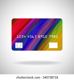 Credit card icon with wavy shapes  on white background. Vector illustration. Eps10