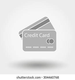 Credit card. Icon for web and mobile application. Vector illustration on a white background. Flat design style.