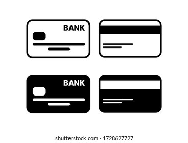 Credit card icons. Basic icon of economy and finance. Line and solid icons.