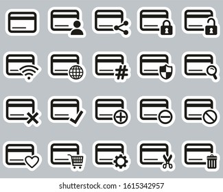 Credit Card Icons Black & White Sticker Set Big
