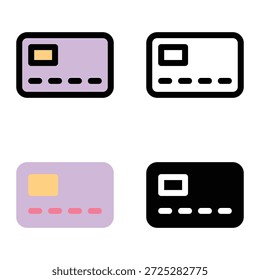 Iconos de tarjeta de crédito para los métodos de pago del comercio electrónico convenientes para los App móviles, los App del Web y los medios impresos. Múltiples iconos de estilo, 