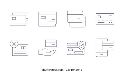 Credit card icons. Editable stroke. Containing credit card, mobile payment, card.