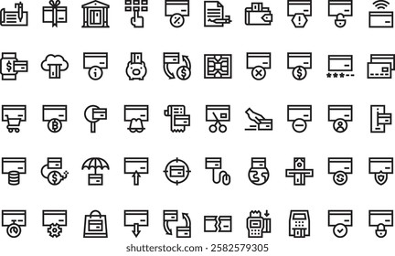 Credit card icons High-Quality Vector Icons Collection with Editable Stroke. Ideal for Professional and Creative Projects