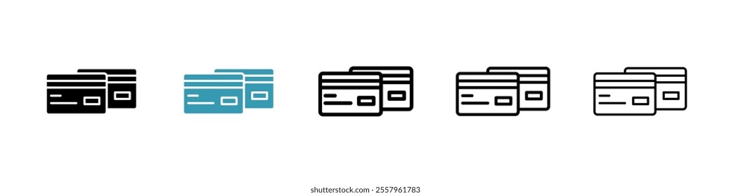 Credit card icons pack in black and blue.