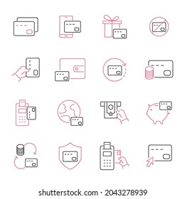Credit Card icons set. Credit Card pack symbol vector elements for infographic web