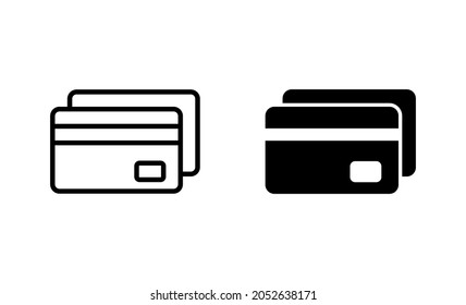 Credit card icons set. Credit card payment sign and symbol