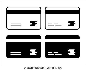 Credit card icons showcase modern banking, payment solutions and online transactions for financial technology.