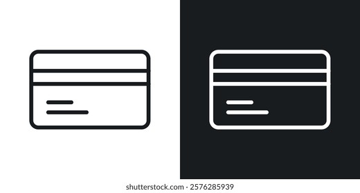 Credit card icons in thin black and white stroke liner style