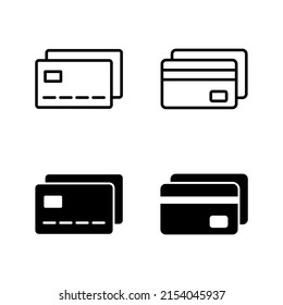 Credit card icons vector. Credit card payment sign and symbol
