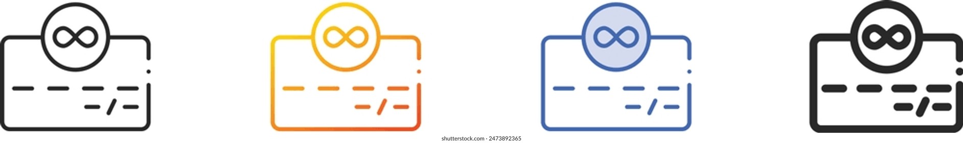 credit card icon.Thin Linear, Gradient, Blue Stroke and bold Style Design Isolated On White Background