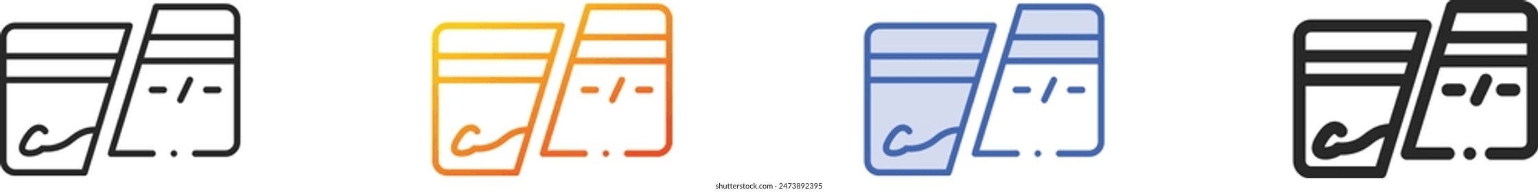 credit card icon.Thin Linear, Gradient, Blue Stroke and bold Style Design Isolated On White Background
