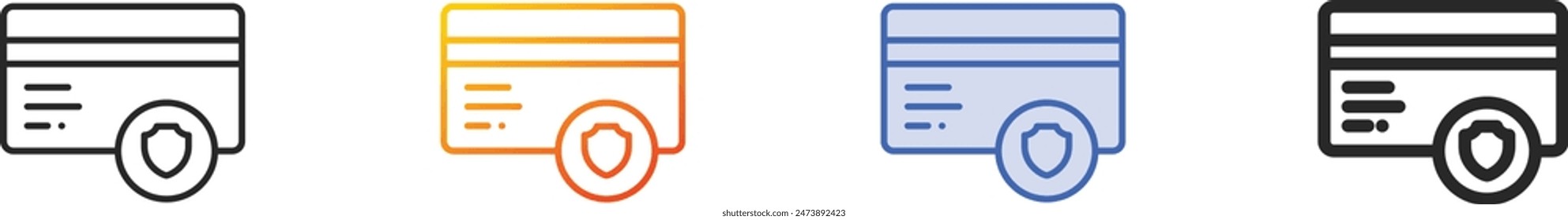 credit card icon.Thin Linear, Gradient, Blue Stroke and bold Style Design Isolated On White Background