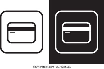 Credit card icon,Two-tone version on black and white background