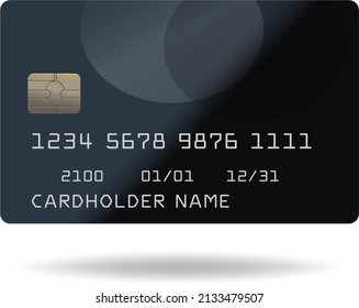 Credit card illustration, black card floating in the air