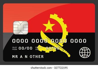 A Credit Card Illustration with the Flag of Angola