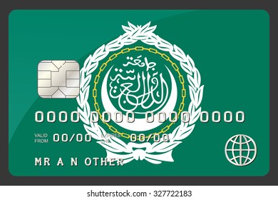 A Credit Card Illustration with the Flag of Arab League