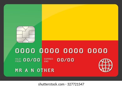 A Credit Card Illustration with the Flag of Benin