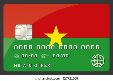 A Credit Card Illustration with the Flag of Burkina Faso