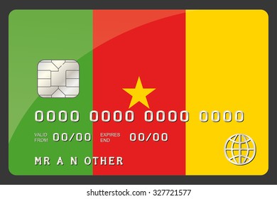 A Credit Card Illustration with the Flag of Cameroon