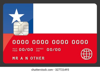 A Credit Card Illustration with the Flag of Chile
