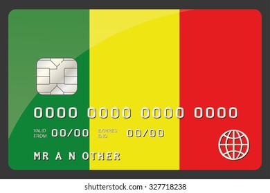 A Credit Card Illustration with the Flag of Mali