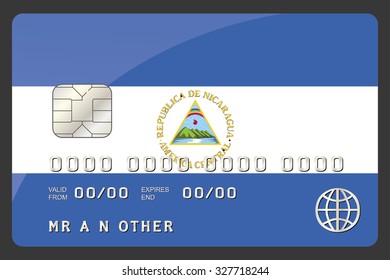 A Credit Card Illustration with the Flag of Nicaragua