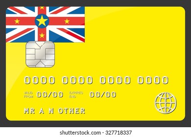 A Credit Card Illustration with the Flag of Niue