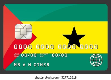 A Credit Card Illustration with the Flag of Sao Tome E Principe