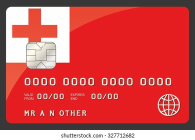 A Credit Card Illustration with the Flag of Tonga