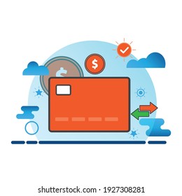 credit card illustration. Flat vector icon. can use for, icon design element,ui, web, app.