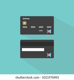 Credit card illustration. Front and back views