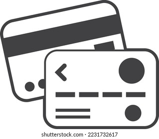 credit card illustration in minimal style isolated on background