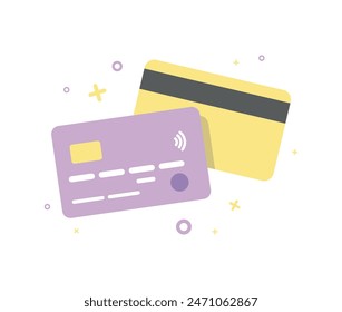 Credit card illustration. Single flat icon on white background