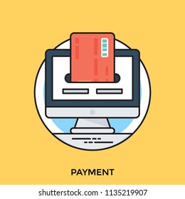 
Credit card insertion in a screen depicting payment via credit card
