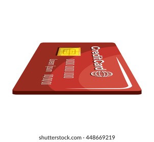 Credit card isolated flat icon, vector illustration graphic design.