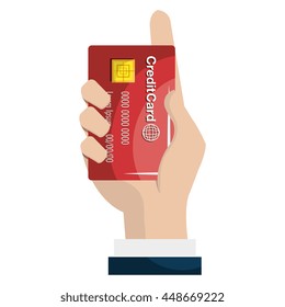 Credit card isolated flat icon, vector illustration graphic design.