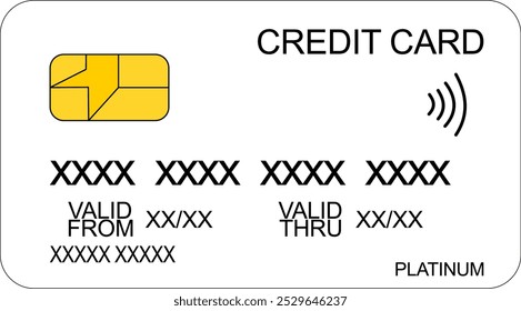 A credit card isolated on a white background, credit card is 