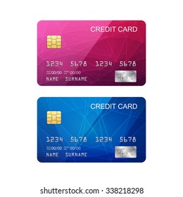 Credit card isolated on white background, vector