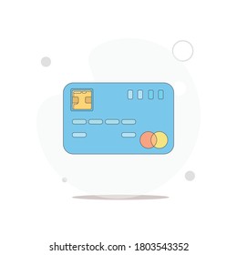 ilustración plana vectorial aislada de tarjeta de crédito en blanco