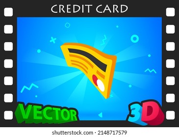 Credit card isometric design icon. Vector web illustration. 3d colorful concept