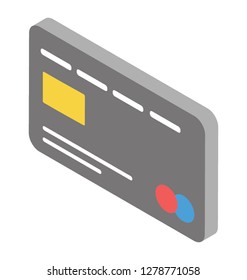Credit card isometric icon vector