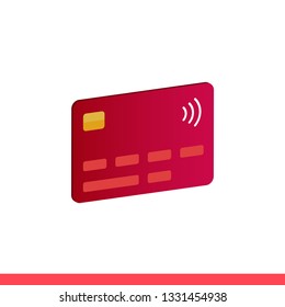 Credit card isometric vector icon, 3d style payment symbol. Simple, flat design for web or mobile app