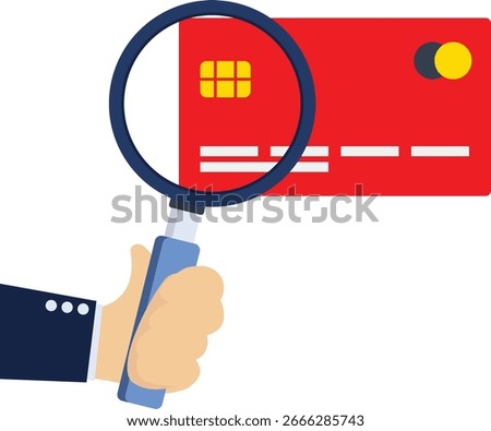 Credit Card Limits, Max Loan Amounts, Credit Card Debt, Consumerism, Checking Credit Card Money With A Magnifying Glass In Hand

