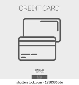 Credit card line icon