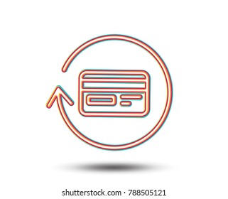 Credit card line icon. Banking Payment card sign. Cashback service symbol. Colourful graphic design. Vector