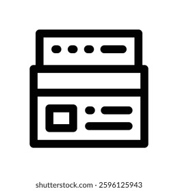 credit card line icon. Clean and minimalist vector icon for websites, mobile apps, presentations, and logos. Fully scalable and customizable for any project.